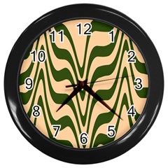 Swirl Pattern Abstract Marble Wall Clock (black) by Cemarart