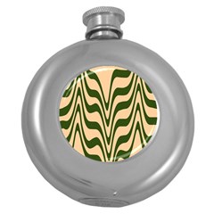 Swirl Pattern Abstract Marble Round Hip Flask (5 Oz) by Cemarart