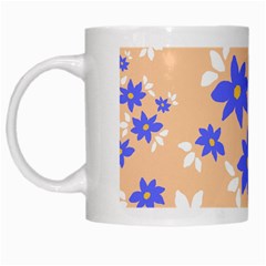 Flowers Pattern Floral Print White Mug by Cemarart