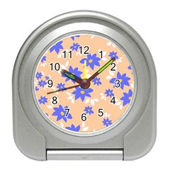 Flowers Pattern Floral Print Travel Alarm Clock by Cemarart