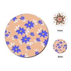 Flowers Pattern Floral Print Playing Cards Single Design (round) by Cemarart