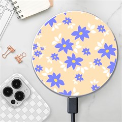 Flowers Pattern Floral Print Wireless Fast Charger(white) by Cemarart