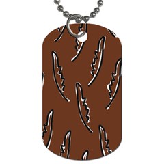 Feather Leaf Pattern Print Dog Tag (one Side) by Cemarart