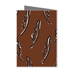 Feather Leaf Pattern Print Mini Greeting Cards (Pkg of 8) Left