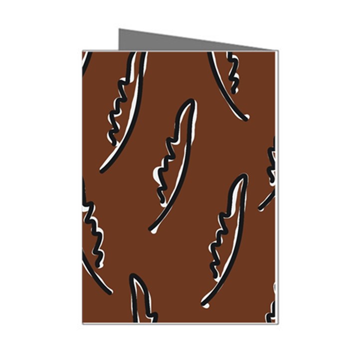 Feather Leaf Pattern Print Mini Greeting Cards (Pkg of 8)