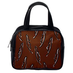 Feather Leaf Pattern Print Classic Handbag (one Side) by Cemarart