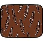 Feather Leaf Pattern Print Fleece Blanket (Mini) 35 x27  Blanket