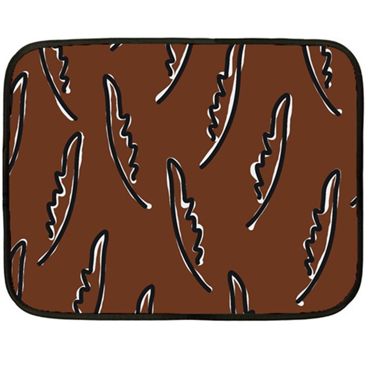 Feather Leaf Pattern Print Fleece Blanket (Mini)