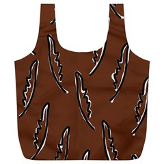 Feather Leaf Pattern Print Full Print Recycle Bag (xl) by Cemarart