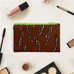 Feather Leaf Pattern Print Cosmetic Bag (XS) Back