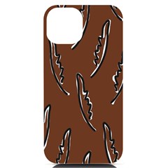 Feather Leaf Pattern Print Iphone 14 Black Uv Print Case by Cemarart