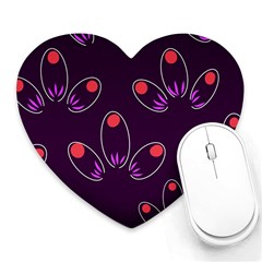 Pattern Petals Dots Print Seamless Heart Mousepad by Cemarart