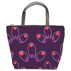 Pattern Petals Dots Print Seamless Bucket Bag by Cemarart