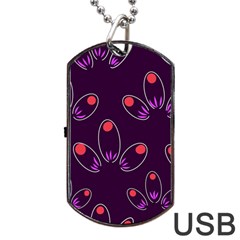 Pattern Petals Dots Print Seamless Dog Tag Usb Flash (two Sides) by Cemarart