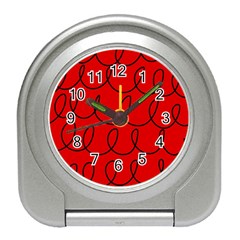 Red Background Wallpaper Travel Alarm Clock by Cemarart