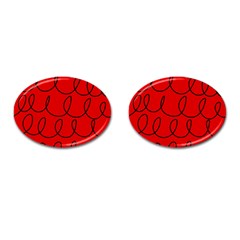 Red Background Wallpaper Cufflinks (oval) by Cemarart