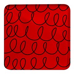 Red Background Wallpaper Square Glass Fridge Magnet (4 Pack) by Cemarart