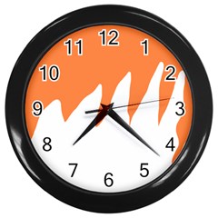 Orange Background Halloween Wall Clock (black) by Cemarart