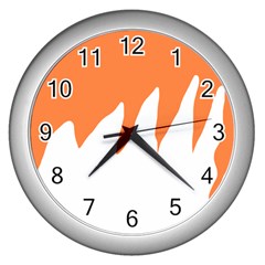 Orange Background Halloween Wall Clock (silver) by Cemarart