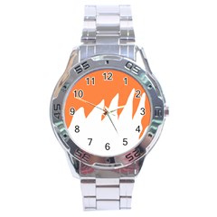 Orange Background Halloween Stainless Steel Analogue Watch by Cemarart