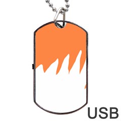 Orange Background Halloween Dog Tag Usb Flash (two Sides) by Cemarart