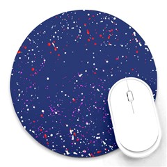 Texture Grunge Speckles Dots Round Mousepad by Cemarart