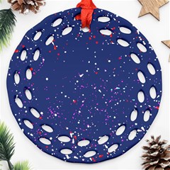 Texture Grunge Speckles Dots Ornament (round Filigree)