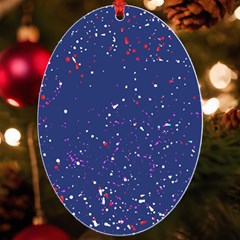 Texture Grunge Speckles Dots Uv Print Acrylic Ornament Oval by Cemarart