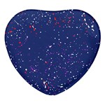 Texture Grunge Speckles Dots Heart Glass Fridge Magnet (4 pack) Front