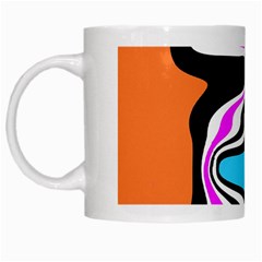 Liquid Warp Background Orange Blue White Mug by Cemarart