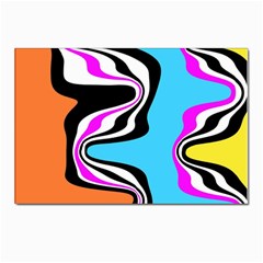 Liquid Warp Background Orange Blue Postcards 5  X 7  (pkg Of 10) by Cemarart