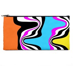 Liquid Warp Background Orange Blue Pencil Case by Cemarart