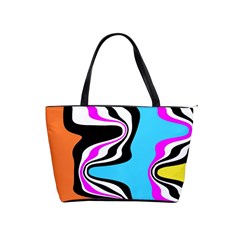 Liquid Warp Background Orange Blue Classic Shoulder Handbag by Cemarart