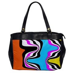 Liquid Warp Background Orange Blue Oversize Office Handbag by Cemarart