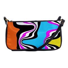 Liquid Warp Background Orange Blue Shoulder Clutch Bag by Cemarart