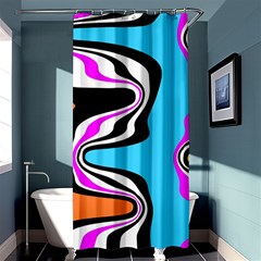 Liquid Warp Background Orange Blue Shower Curtain 36  X 72  (stall)  by Cemarart