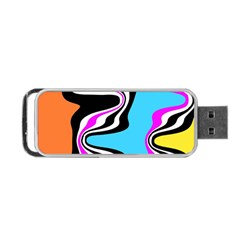 Liquid Warp Background Orange Blue Portable Usb Flash (one Side) by Cemarart