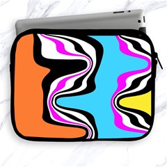 Liquid Warp Background Orange Blue Apple Ipad 2/3/4 Zipper Cases by Cemarart