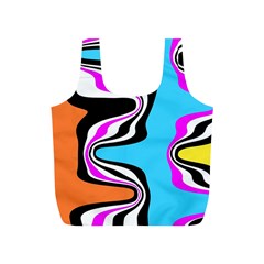 Liquid Warp Background Orange Blue Full Print Recycle Bag (s) by Cemarart