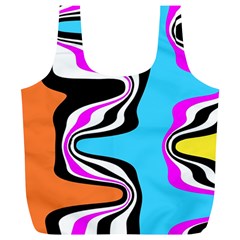 Liquid Warp Background Orange Blue Full Print Recycle Bag (xl) by Cemarart