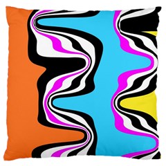 Liquid Warp Background Orange Blue Standard Premium Plush Fleece Cushion Case (two Sides) by Cemarart