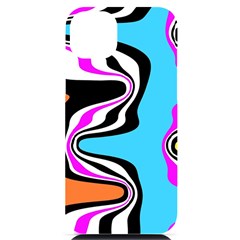 Liquid Warp Background Orange Blue Iphone 14 Plus Black Uv Print Case by Cemarart