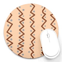 Print Pattern Minimal Tribal Round Mousepad by Cemarart