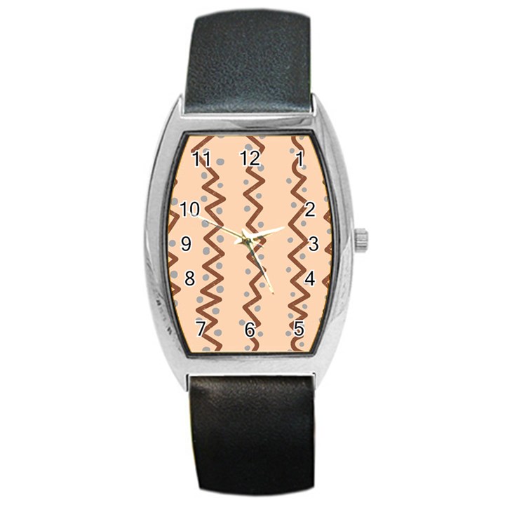 Print Pattern Minimal Tribal Barrel Style Metal Watch