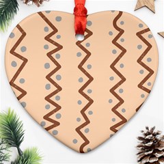 Print Pattern Minimal Tribal Heart Ornament (two Sides) by Cemarart