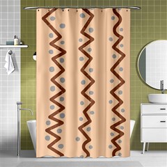 Print Pattern Minimal Tribal Shower Curtain 48  X 72  (small)  by Cemarart