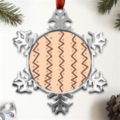 Print Pattern Minimal Tribal Metal Small Snowflake Ornament by Cemarart