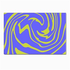 Blue Green Abstract Postcard 4 x 6  (pkg Of 10) by Cemarart