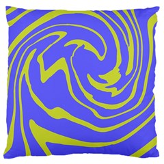 Blue Green Abstract Large Cushion Case (two Sides) by Cemarart