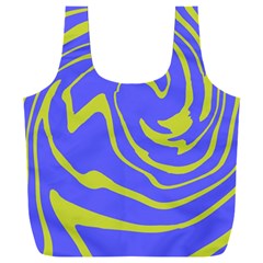 Blue Green Abstract Full Print Recycle Bag (xxl) by Cemarart